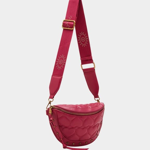 Betsy Johnson Stud Sling Waist/Shoulder Bag PINK! New with Tags - Picture 1 of 3